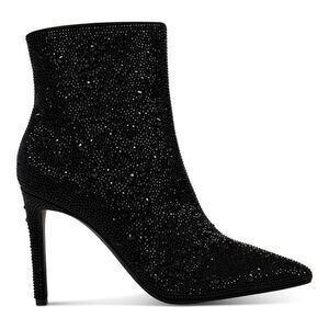 Black rhinestone booties